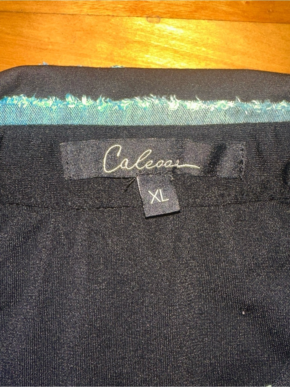 Calessa Womens XL Striped Tunic Button Front Blue Green Purple Lagenlook Artsy - Picture 6 of 11
